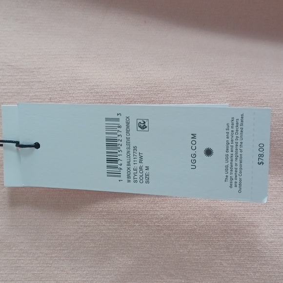 UGG BROOK BALLOON SLEEVE CREWNECK sweatshirt - blush pink medium - Picture 11 of 15